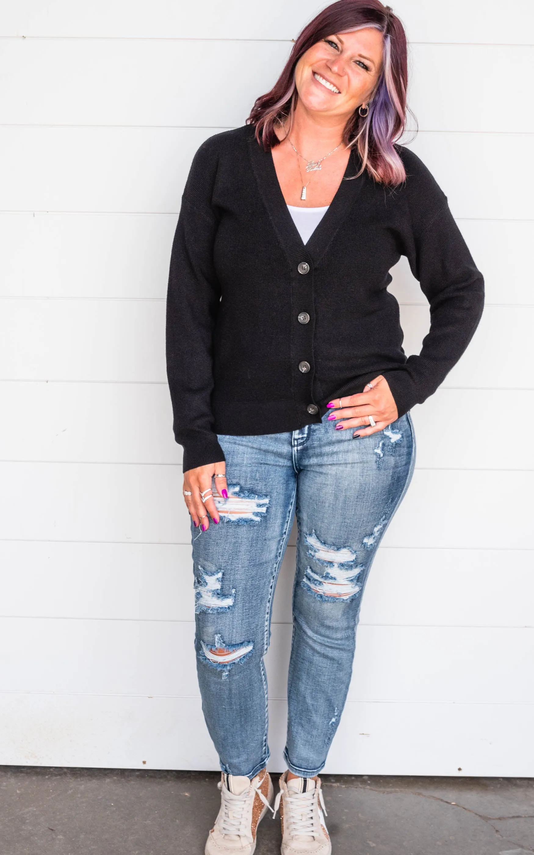 Viscose Button Up Knit Cardigan - Part 2 - Final Sale