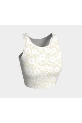 White Floral Silhouette Athletic Top