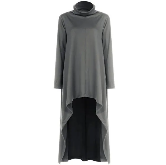 Women solid color turtleneck pullover sports long sweatshirt