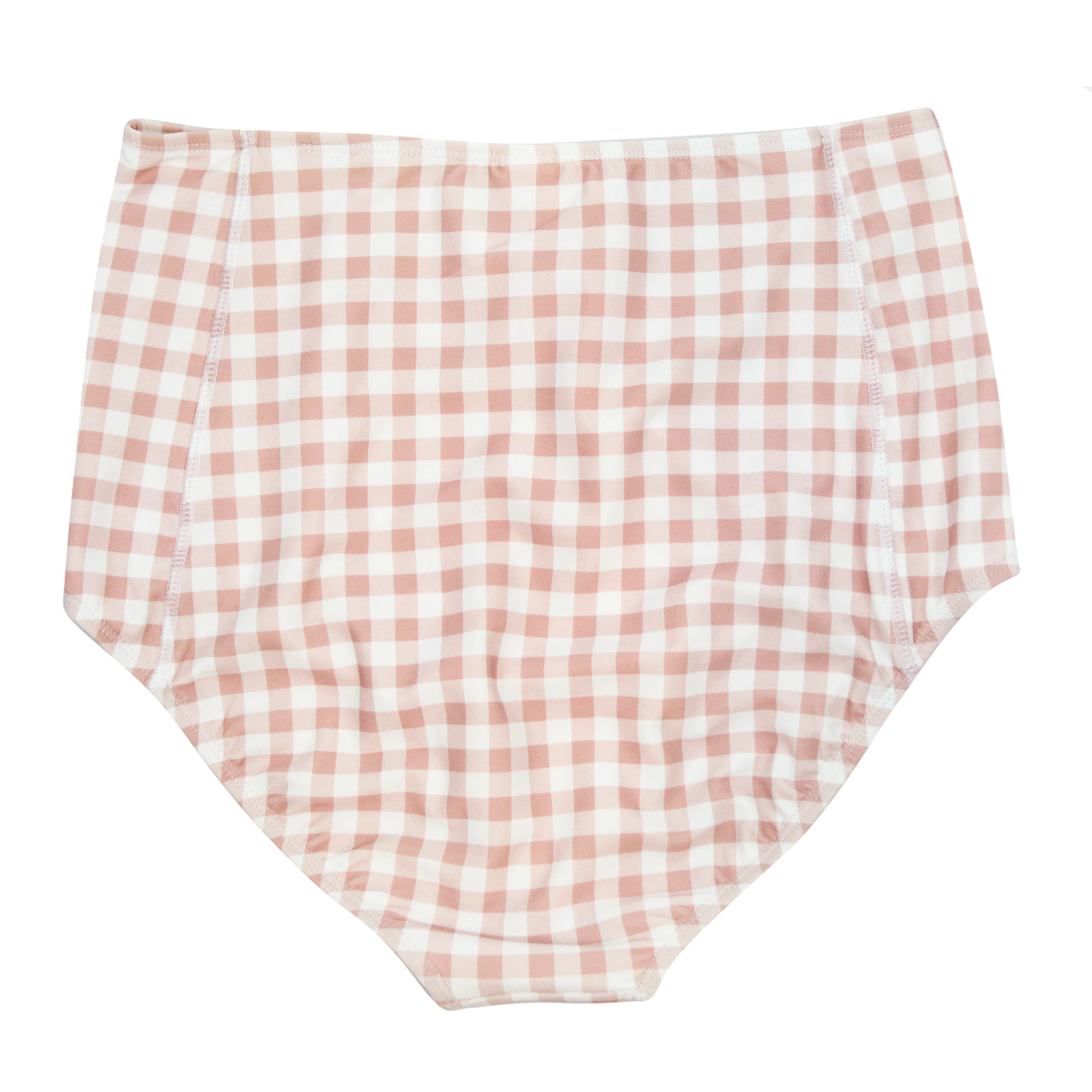 Women's High Waist Bikini Bottoms | "Pink Gingham"